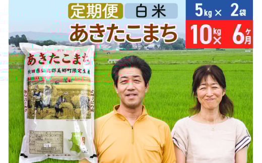 《定期便6ヶ月》令和7年産 あきたこまち特別栽培米10kg（5kg×2袋）×6回 計60kg【白米】秋田県産あきたこまち 6か月 6ヵ月 6カ月 6ケ月 秋田こまち お米 秋田