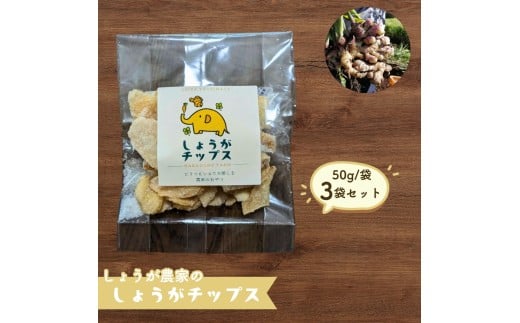 しょうが農家のしょうがチップス3袋セット  生姜 しょうが ジンジャー 生姜チップス しょうがチップス ジンジャーチップス 八街しょうが 八街産しょうが 国産しょうがチップス