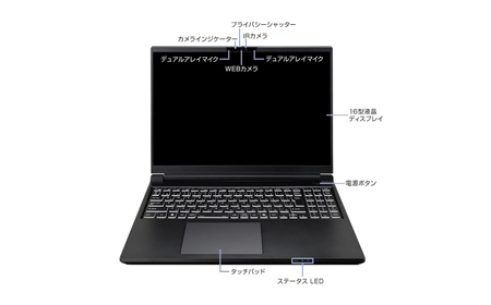 RTX 5080 Laptop 搭載 ノートパソコン 新品 16インチ WQUXGA CoreUltra9 275HX メモリ 32GB 大容量 SSD 2TB 3年保証 マウスコンピューター DAI