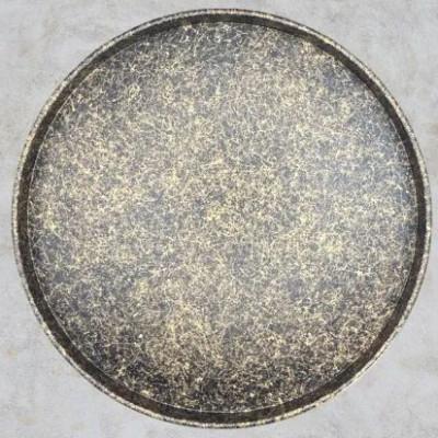 ふるさと納税 海南市 木製 丸トレイ　乱糸 (マット仕上げ)　漆黒