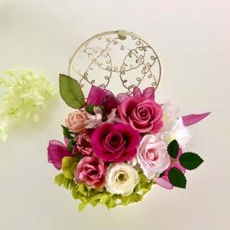 母の日の贈り物 プリザーブドフラワー ミルフルール・ローズ【フラワースポットベルローズ】母の日 贈り物 ギフト インテリア 飾り お花 花 アレンジメント 薔薇 バラ ピンク 上品 華やか A27-2