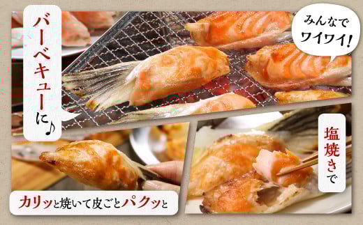  貴重！エンペラーサーモンの希少部位！ 1kg（約15枚入） 腹ビレ肉 通称「グリ」 1尾から2個しか取れない 脂乗り抜群 ふるさと納税 ハラス 鮭ハラス ふるさと納税 鮭 サーモン サケ シャケ お