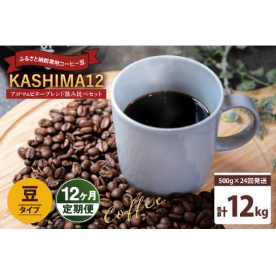 ふるさと納税 鹿嶋市 【2週間毎定期便】KASHIMA12飲み比べセット コーヒー豆 計12kg(各回500g)豆全24回