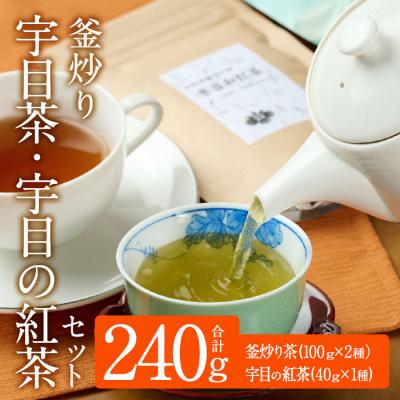 ふるさと納税 佐伯市 釜炒り 宇目茶・宇目の紅茶セット (合計240g・釜炒り茶120g×2種、紅茶40g×1種)