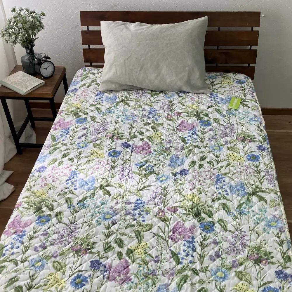 【訳あり 数量限定】フレンチリネン 敷パッド 1枚 【クイーン】160×205cm ブルー SH-3534PQ