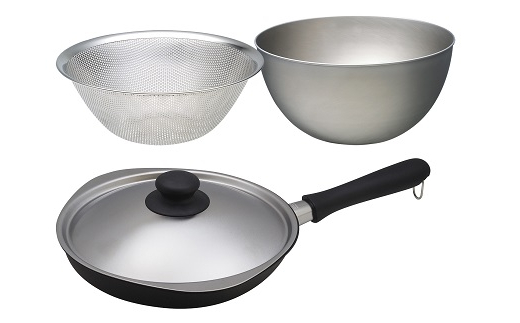 マグマプレート加工フライパン25cm (蓋付き) & ボウル・パンチング23cm FC025127