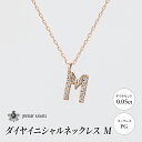 【ふるさと納税】ネックレス PG 0.05ct ダイヤイニシャルネックレス M【 ペンダント ダイヤモンド ダイヤ ピンクゴールド ゴールド アクセサリー ジュエリー 宝石 フォーマル カジュアル 】　お届け：入金確認後60日前後で発送