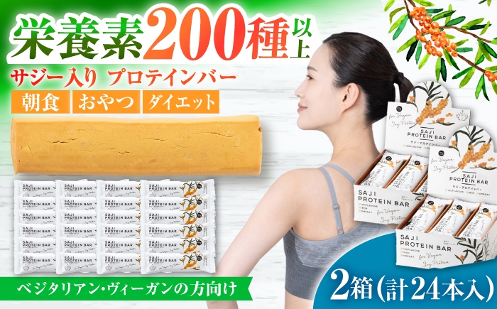 
            サジープロテインバー ２箱（24本入り）サジーとソイプロテインの低糖質バー 動物性不使用 保存料不使用 毎日の栄養バランス サジープロテインバー 豆 栄養食 朝食 岐阜市 / 宝島ジャパン [ANDF002]
          