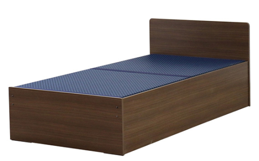 No.470-04 組み立て式　394-cl-migusa　日本製 セキスイMIGUSA畳使用 国内生産デザイン畳ベッド（セミダブル）【フレーム色：ダークブラウン（87）】【畳：インディゴ（ID）】 ／ 寝具 抗菌仕様 頑丈 安全 国内生産 愛知県