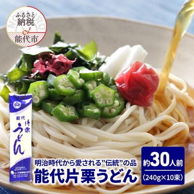 ふるさと納税 能代市 うどん 能代片栗うどん 240g(約3人前) 10束 なべや製麺[No.5335-1348]