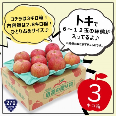 10月初旬頃発送 トキ A品 3キロ箱 2.8kg 6～12玉 津軽りんご 産地直送【配送不可地域：離島】