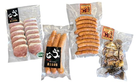 豚肉セット 富士金華 しゃぶしゃぶもも肉 ソーセージ 豚肉セット【もも肉1kg】