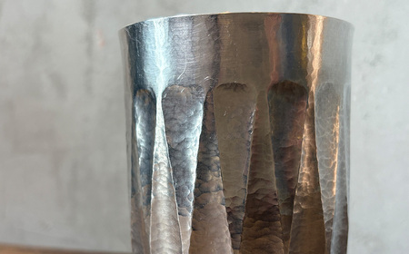 No.621 銀ビアカップ ／ 海野雲雄 金工 伝統工芸 工芸美術 埼玉県