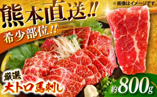 厳選大トロ馬刺し 約800g（醤油・生姜付き） / 馬肉 希少 大トロ 厳選 ばさし 熊本県 特産品【有限会社菊陽食肉センター】 [BHAC006]