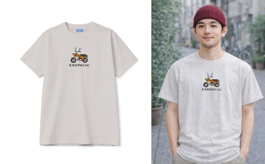 【 荻窪 】 KANPACHIバイクTシャツ02 1枚 （ サンドベージュ ） シャツ 服 プリントシャツ イラストシャツ ファッション オシャレ メンズ レディース 男性 女性 アパレル 半袖 衣類 カジュアル