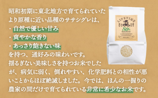 米 ササシグレ 玄米 25kg 農薬不使用 化学肥料不使用 ささし