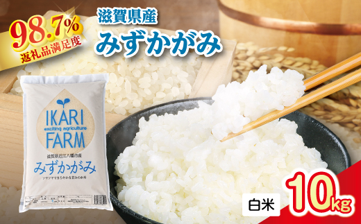 【新米】令和8年産冷めても美味しいあっさりとした味わい「みずかがみ」白米【10kg（5kg×2袋）】【C015W2】（滋賀県　近江八幡市）