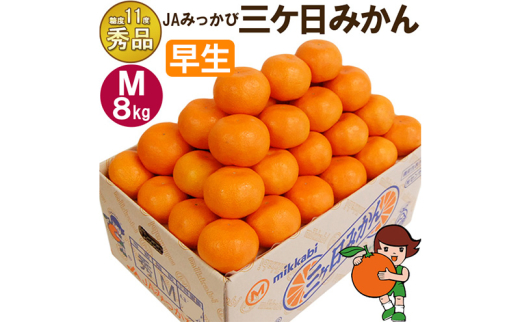 三ケ日みかん 早生【秀品】Mサイズ8kg(72個前後) ミカン 果物 くだもの フルーツ 甘い 静岡県 浜松市 [№5360-0086]