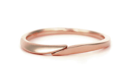 K18PG　地金デザインリング 稜線タイプ　R3940-PG【サイズ：3号～20号（0.5号刻み対応可）】