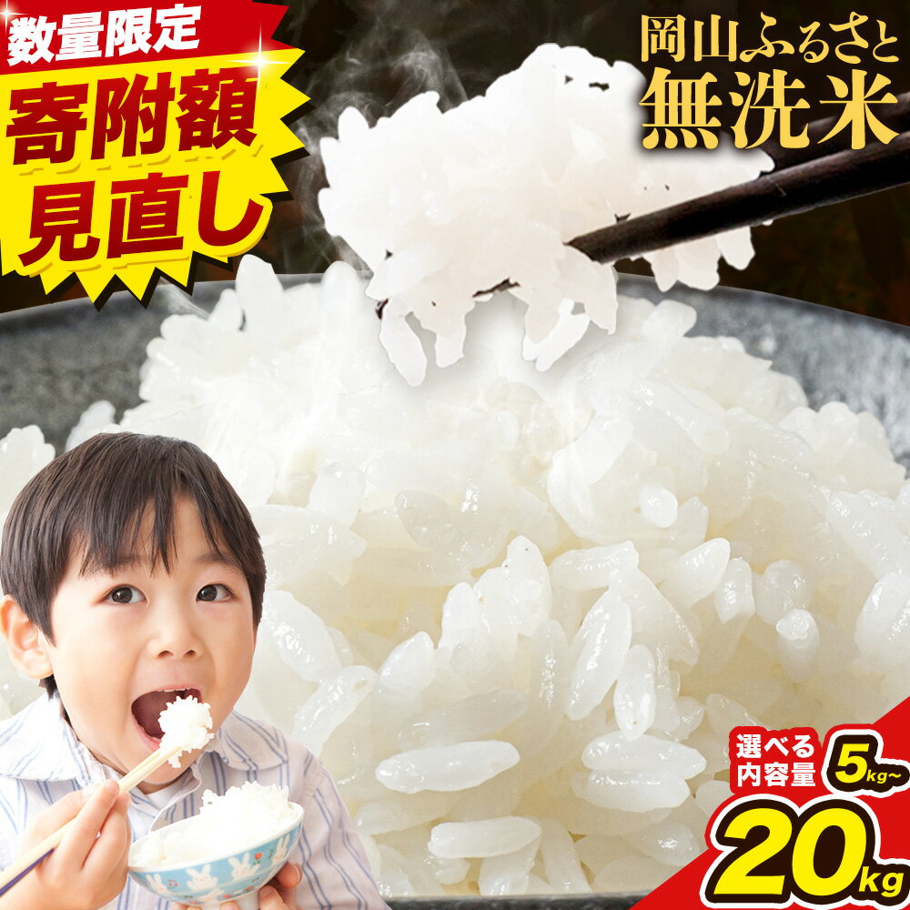 【ふるさと納税】【数量限定！】選べる 定期便 高レビュー！ 生活応援 米 岡山ふるさと無洗米 選べる内容量 5kg 10kg 20kg 定期 岡山県産 無洗米 《1月中旬～2月末頃発送(土日祝除く)》岡山県 備前市 送料無料 こめ 国産 コメ 訳あり 楽天限定 定期