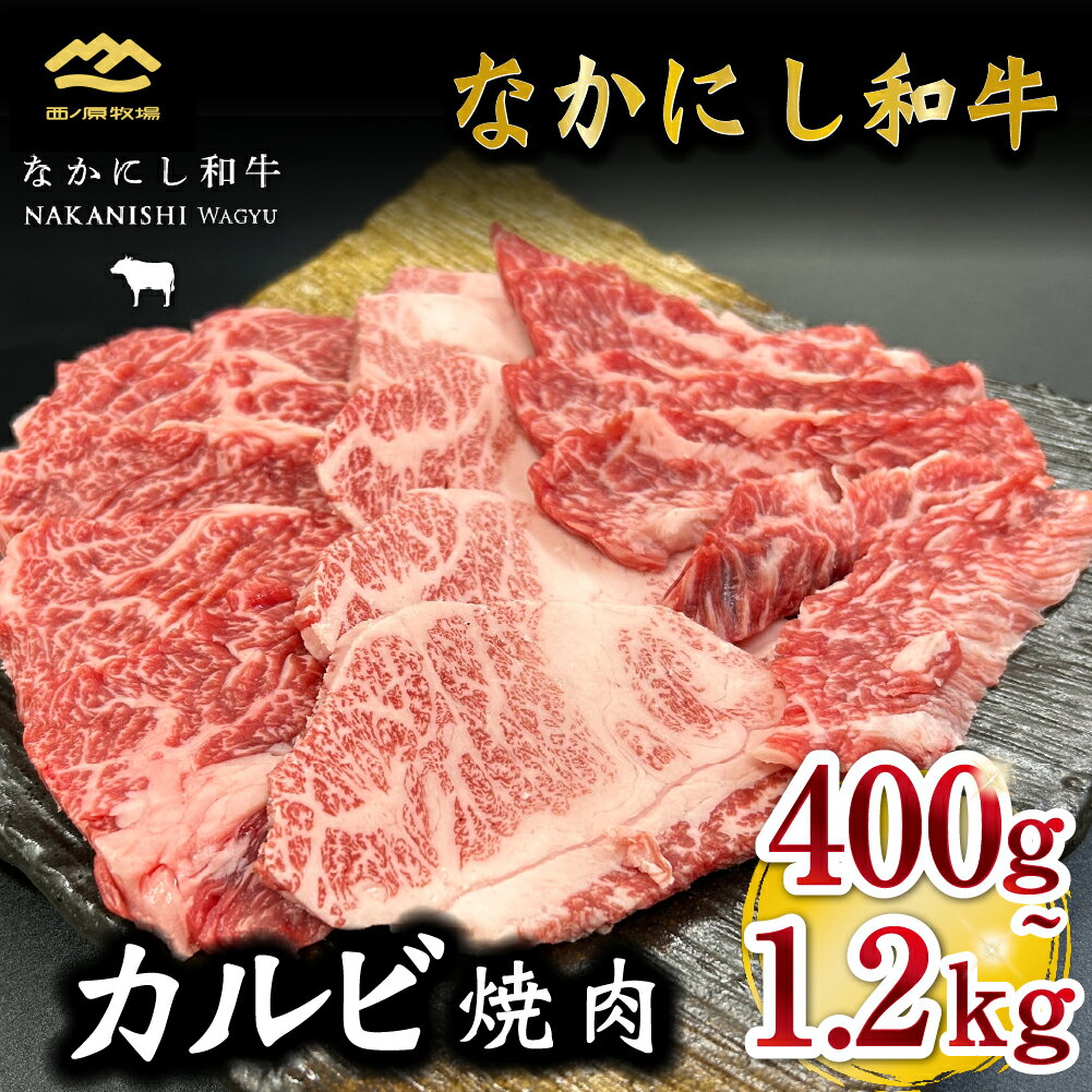 【ふるさと納税】宮崎県西ノ原牧場・なかにし和牛カルビ焼肉 400g~1.2kg（国産 牛肉 肉 黒毛和牛 赤身 霜降り お肉 なかにし和牛 焼肉用 人気）