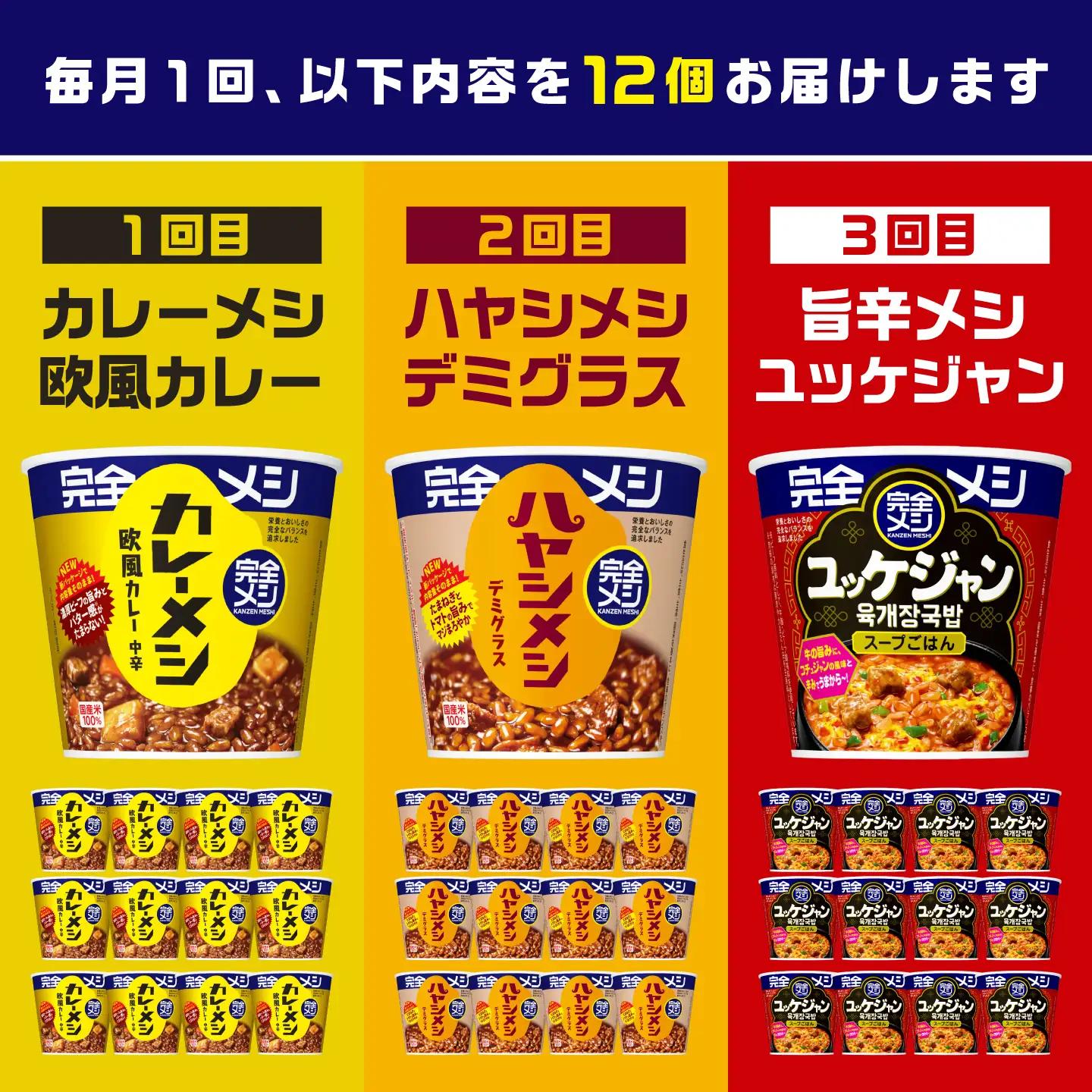 【3回定期便】完全メシバリエーション定期便（欧風カレー・ハヤシメシ デミグラス・旨辛ユッケジャン）[BIBI045]