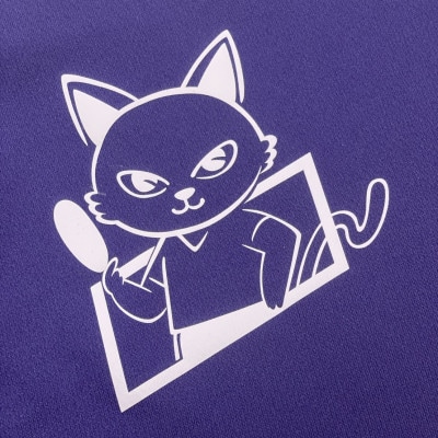 JTTA公認　卓球ユニフォーム【男女兼用(ドライ):XLサイズ】ねこ　パープル【配送不可地域：離島】【1515171】