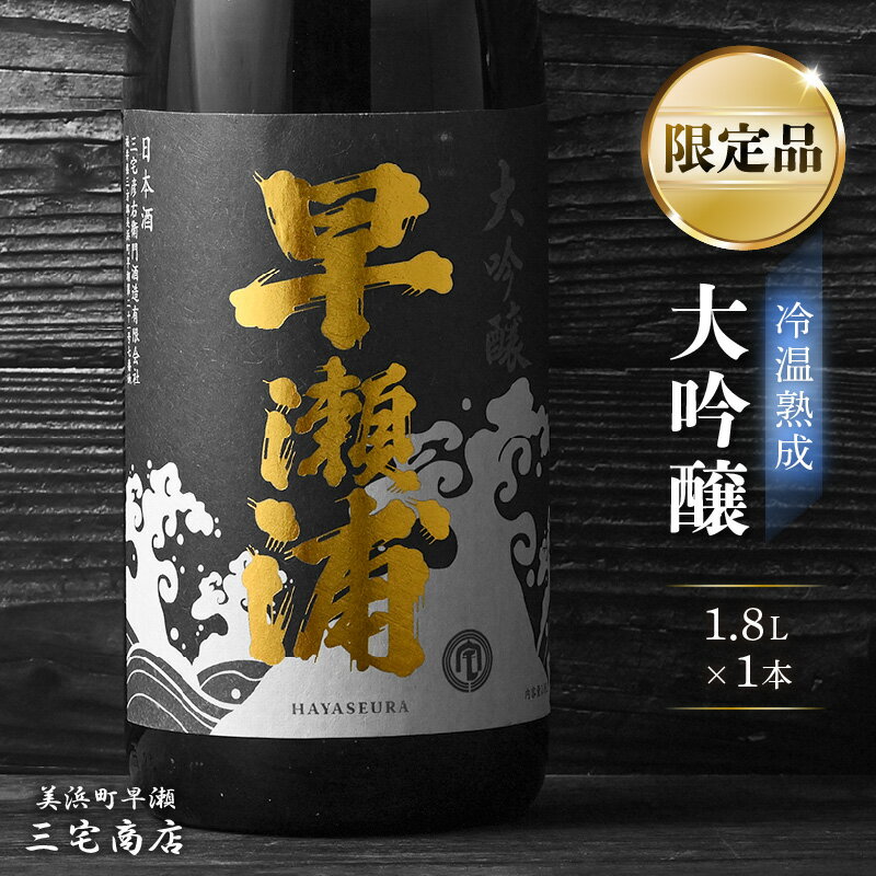 【ふるさと納税】早瀬浦 限定品【1本セットのみ】冷温熟成早瀬浦大吟醸1.8L【早瀬浦】大吟醸 1800ml（熟成酒）【入手困難 日本酒 地酒 福井 美浜 早瀬 フルーティ 男酒 硬水 ミネラル 希少 ご褒美 家飲み 就職祝い 転職祝い ハレの日】
