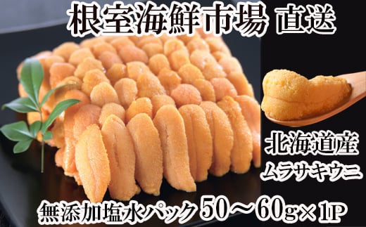 G-14001 無添加むきたてムラサキウニ塩水パック50～60g×1P[5月初旬以降発送]