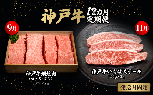 【発送月固定定期便】神戸牛12か月定期便全12回【配送不可地域：離島】【4064677】