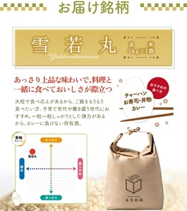 SB0733　12月上旬配送／令和7年産【玄米】雪若丸　5kg 農家直送 HO
