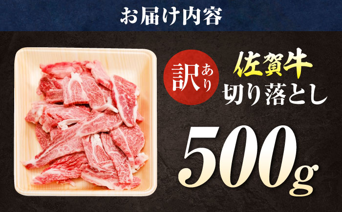 【訳あり】佐賀牛 焼肉用 切り落とし 500g / 牛肉 / 佐賀県 / 有限会社片岡精肉店 [41AEAC004]