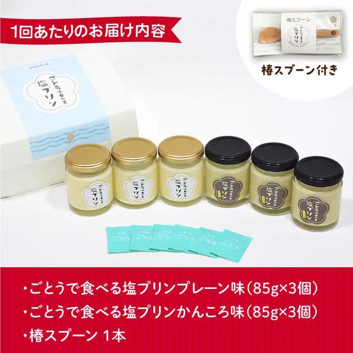 【全12回定期便】ごとうで食べる塩プリン6個 椿スプーン付き[RBA050] プリン スイーツ 塩 定期便 プリン スイーツ 塩 定期便 プリン スイーツ 塩 定期便 プリン スイーツ 塩 定期便九州