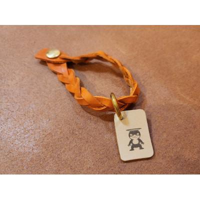 ふるさと納税 松江市 鞄のループキーホルダー×小泉八雲チャーム(河童)橙(松江市)