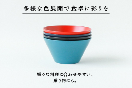【RIN&CO.】越前硬漆 深ボウルS / 刷毛目技法 真塗り技法 軽く丈夫な漆塗りの器＜越前漆器＞レッドオレンジ（R-03）