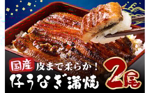 国産 とても大きな 新仔うなぎ蒲焼 2尾 計440～500g (220～250g×2尾) 肉厚ジューシー ふっくら柔らか ブランド鰻使用 秘伝のタレ・山椒付き 湯煎で簡単調理 うな丼 うな重 贈答用 