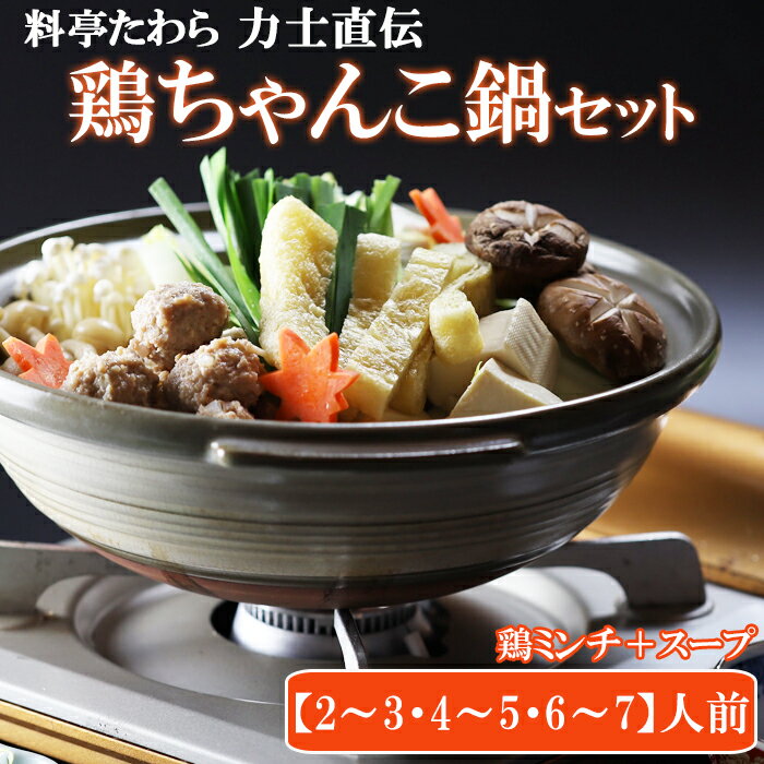 【ふるさと納税】鶏ちゃんこ鍋セット【 2 ～ 3 人前 ・ 4 ～ 5 人前 ・ 6 ～ 7 人前 】 | 鍋セット スープ付き 老舗 鍋パーティー 鶏 ミンチ 家族 ファミリー 大人数