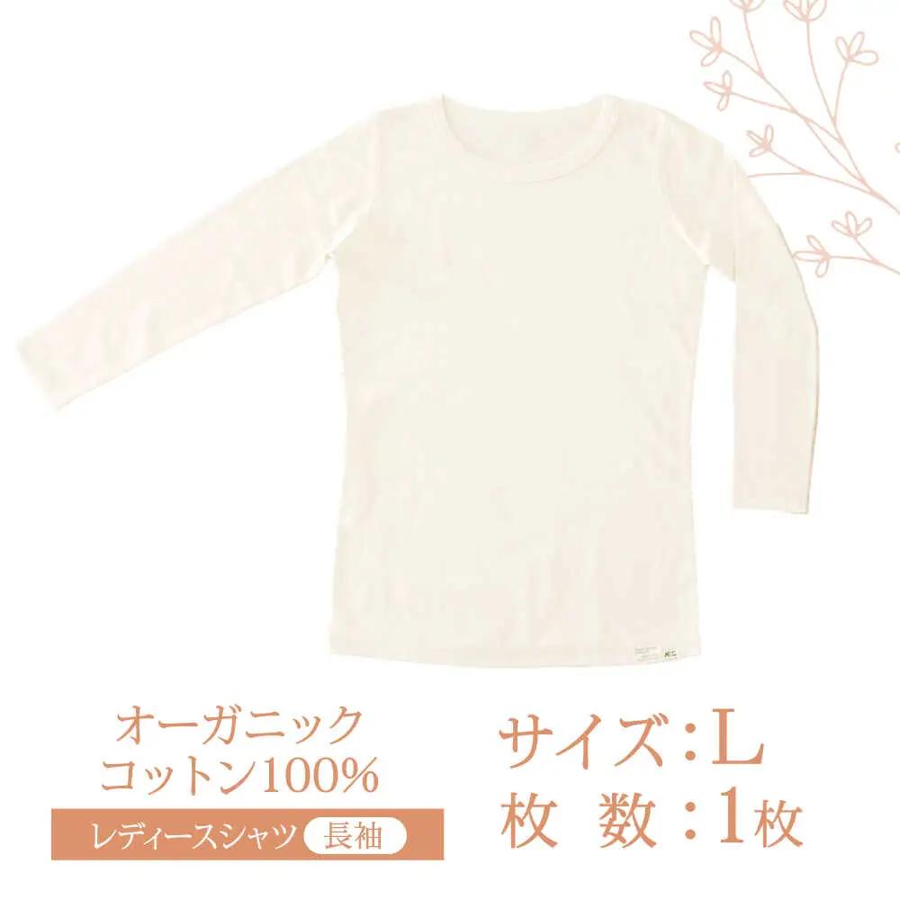 オーガニックコットン 長袖 Tシャツ (レディースLサイズ) 日本アトピー協会推薦品 / Tシャツ 長袖 綿 コットン オーガニック おーがにっくこっとん 天然素材 / 諫早市 / 株式会社美泉 [A