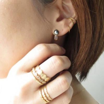 ふるさと納税 座間味村 kerama pearl × blue sapphire earring 2 / K18 (片耳) |  | 03