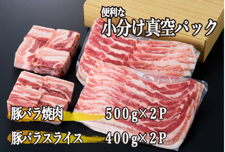 【食べ応え抜群！】厚さ10ｍｍ！九州産豚バラ焼肉、豚バラスライスセット　計1.8㎏