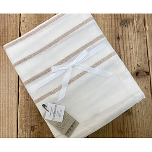 オーガニックコットンタオルシーツ　Sサイズ(145×230cm)ボーダーブラウン　SNS-13-BR