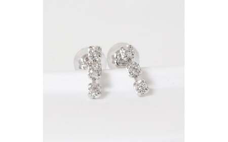 プラチナ 0.14ct ラインダイヤモンドピアス  山梨 プラチナ PT850 ジュエリー アクセサリー プラチナ850 ダイヤモンド レディース ダイヤ0.07ct×2 カラット ダイヤモンド 山梨