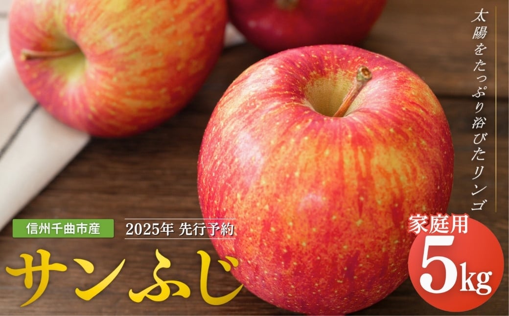 
            【2025年先行予約】りんご サンふじ 家庭用 約5kg  ｜ リンゴ 林檎 フルーツ 果物 信州りんご 長野県産 千曲市 信州
          