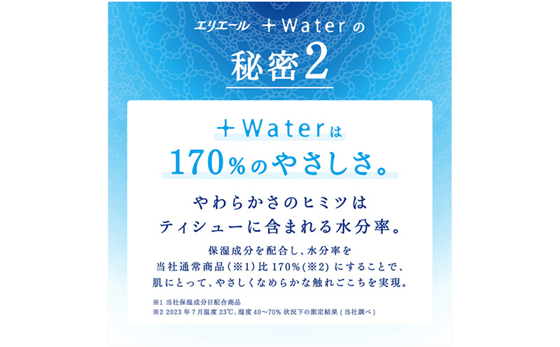 エリエール +Water　180W5箱×10セット 合計50箱　日用品 消耗品 生活用品 ティッシュ ティッシュペーパー ボックスティッシュ 保湿 静岡県 島田市