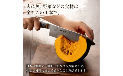 H22-06 関藤平 フルメタルダマスカス69層鋼 三徳包丁