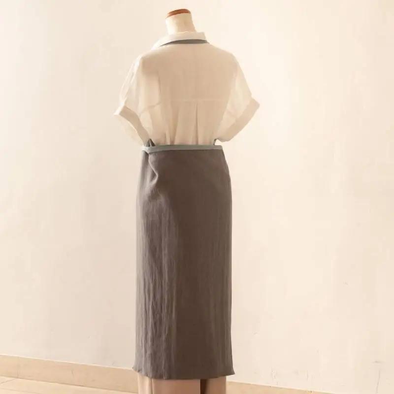 エプロン lithuania linen Apron／リトアニアリネン グレー