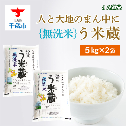 新米 【 無洗米 】北海道産 う米蔵 5kg × 2袋 米 こめ コメ 千歳 北海道