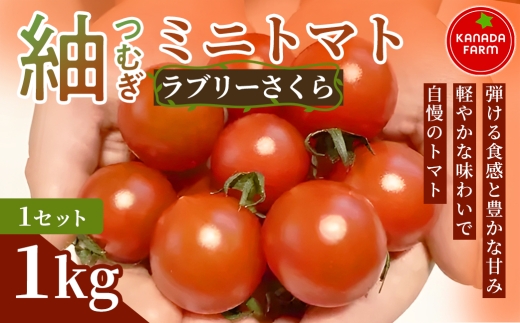 《先行予約》紬（つむぎ）ミニトマト（ラブリーさくら）　1kg 1セット 新鮮野菜 フルーツ 旬 サラダ デザート お弁当 朝食 料理用 そのまま食べる おうちごはん お取り寄せ 産地直送 贈り物 手土産 愛知県 豊橋市