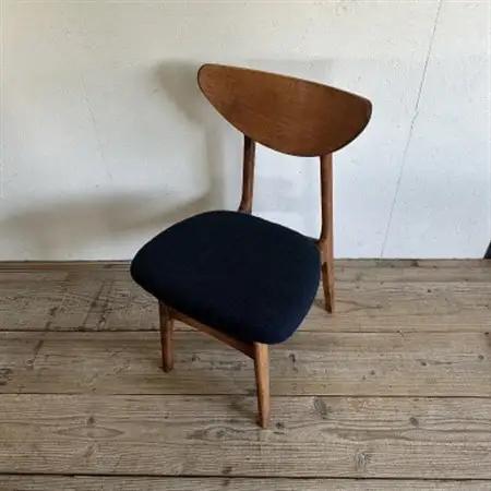 Karl Dining Chair ヘリンボーン ネイビー ダークブラウンフレーム【SWOF】_雑貨・日用品 椅子・チェア・ソファ 家具・インテリア _【1573464】
