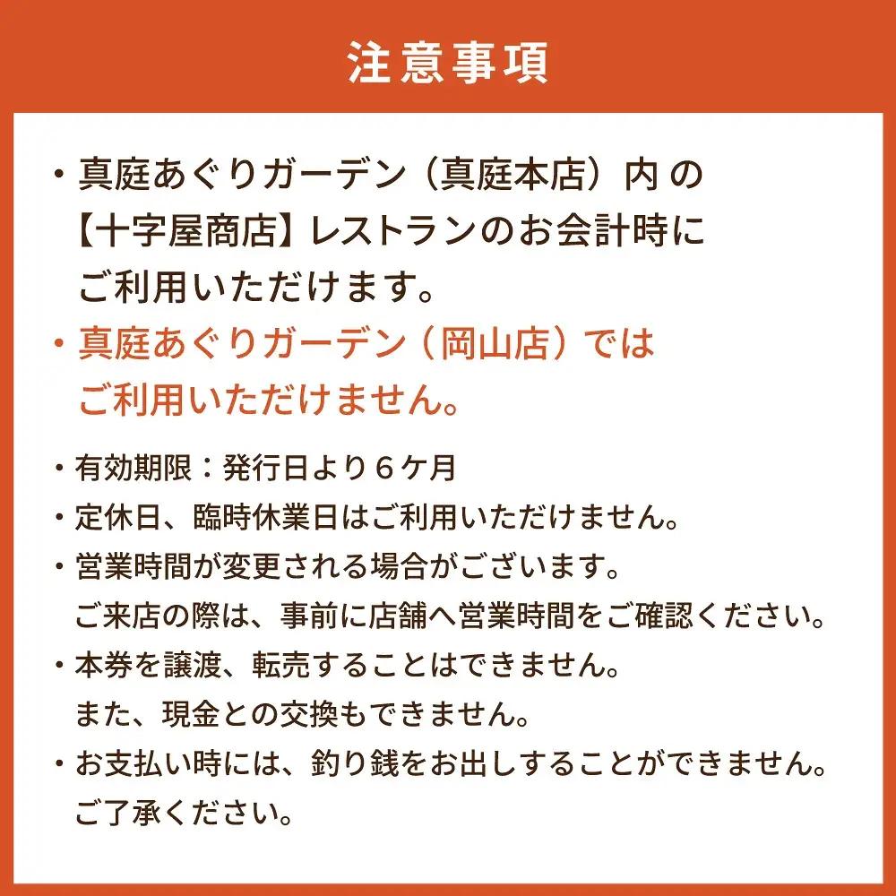十字屋商店 お食事券 10,000円分（カフェタイムでも利用可） 真庭あぐりガーデン 岡山県真庭市 チケット ランチ グルメ 【jujy056-01】